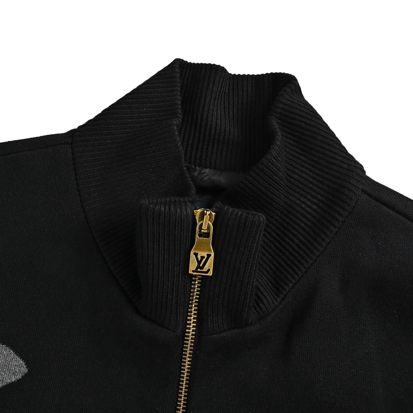 Louis Vuitton/Louis Vuitton Grand Logo Jacquard Stand Collar Knit Jacket Jacket